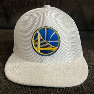 Golden State Warriors New-Era Warriors Logo Brim Graphic White Fitted Hat Size 7